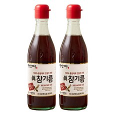 밥상마루 100% 참깨로 만들어 진한 참기름, 350ml, 2개