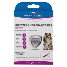FRANCODEX 法典 中型犬用護盾全效防蚊驅蟲滴劑, 適用於15-30公斤犬隻，保護時間長達4週, 12ml, 1盒