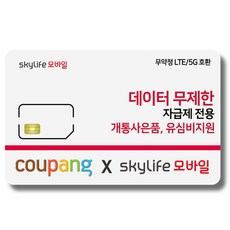유심- KT skylife모바일 유심비지원 사은품 알뜰폰 자급제 LTE/5G 갤럭시S/아이폰13 사용가능