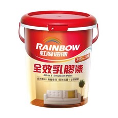 RAINBOW 虹牌油漆 458 全效乳膠漆, 平光 特白 一公升裝, 特白色, 1L, 1桶