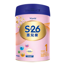 惠氏 Wyeth S-26 惠兒樂嬰兒配方 再升級版 1號, 配方升級 支持學習爆發期, 提供關鍵營養 助力成長, 蛋白分子 吸收更好, 0-12個月專用, 850g, 1罐
