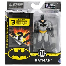 SPIN MASTER DC 蝙蝠俠4吋可動人偶 BATMAN DC宇宙 重生經典版，附3個神秘配件, 1盒