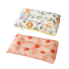 荳荳枕 Set 2個, 28*43cm 100%純棉兒童枕頭, 43 x 28cm, 小夥伴+小蘋果