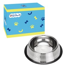 토리누리 반려동물 스텐 식기 밥그릇 1구 18cm, 실버, 1개
