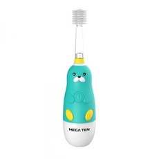MEGA TEN 幼童電動牙刷, 細軟刷毛, LED燈照明, 海豹, 1支