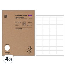 Formtec 雷射用光澤標籤 800入 LA-3102, 4個