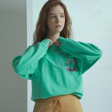 씨씨콜렉트 여성용 CC 로고 크롭 스웻셔츠 C211MSM702