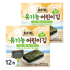 엘빈즈 유기농 어린이김 10p, 자연의 맛, 15g, 12개