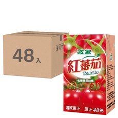 波蜜 紅番茄, 含健康茄紅素, 原汁48%, 250ml, 48入
