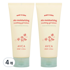 아브카 베이비 앤 키즈 아토 수분강화 수딩젤 로션 무향, 4개, 200ml