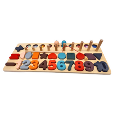 五合一對數板益智Toys, 數字形狀顏色配對玩具, 1個