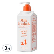 밀크바오밥 베이비 앤 키즈 바디 워시 풍선껌향, 500ml, 3개