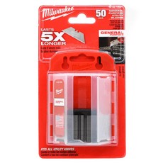 Milwaukee 美沃奇 快背美工刀片組 - 50片通用刀片，耐用5倍, 1組