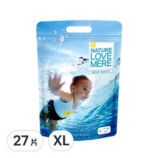 NATURE LOVE MERE 然自母愛 游泳用拉拉褲/尿布, 0.3cm超薄, 防水特殊內墊, 雙倍增高可防漏, XL, 27片