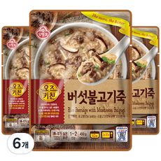 오뚜기 오즈키친 버섯불고기죽, 450g, 6개