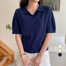 여성반팔카라니트