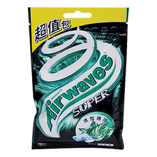 Airwaves Super 極酷嗆涼無糖口香糖 - 冰炫薄荷口味，超值包, 62g, 1盒