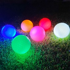 LED 발광 골프공 6종 세트, 1세트, 화이트, 그린, 핑크, 오렌지, 레드, 블루