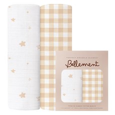 bellement 竹纖維棉新生兒包巾 2入 Twinkle
