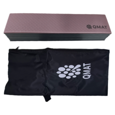 QMAT 折疊瑜珈墊 附尼龍拉鍊袋 800g, 180 x 60 x 0.6cm, 紫芋灰, 1組