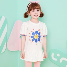 월튼키즈 여아용 러블리 데이지 롱 티셔츠