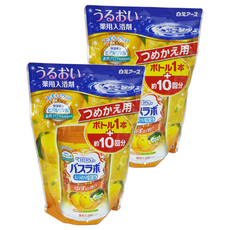 白元HERS柚子香入浴劑補充包960g 2入組-日本藥用溫泉配方，保濕滋潤，舒緩疲勞, 960g, 2包