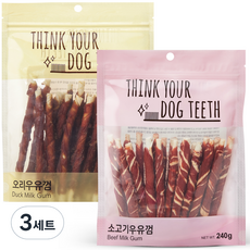 Think your dog teeth 스틱 오리 24p + 소고기 20p 세트, 3세트, 오리, 소고기