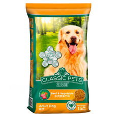 CLASSIC PETS 加好寶 成犬/中大型犬專用 乾狗糧 牛肉蔬菜口味 15kg, 牛肉蔬菜, 1袋