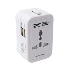 홈플래닛 해외 여행용 멀티 어댑터 USB 2포트 + 파우치 세트, 1세트