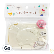 Kitty 濕紙巾蓋 - 可愛造型, 白色, 6個