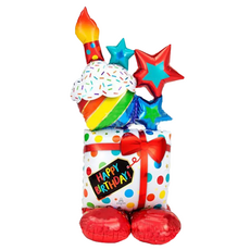 3D站立氣球 禮物盒 Set，生日快樂, 1個