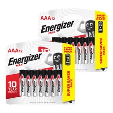 Energizer 勁量 Max 鹼性 AAA 4號電池 12顆入, 超值裝, 10年保存期限, 12顆, 2組
