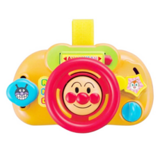 ANPANMAN 麵包超人 嬰兒迷你兒童方向盤手遊玩具，迷你尺寸，多種音效，安全材質, 1個, 黃色