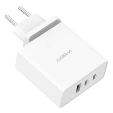 와이즈핏 GaN PD 65W 하이브리드 3포트 멀티 고속 충전기, 화이트, 1개