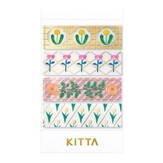 KING JIM KITTA 隨身攜帶和紙膠帶, 圖案設計, Clear透明/金箔 禮物, 1個