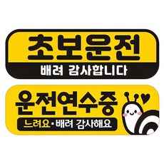JEJEDECO 初學者駕駛汽車可拆卸磁鐵高亮度反光中號貼紙 E230 2 件組 230 x 75mm, 1組, EC002、EC047