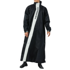 DongShen 東伸 開拓者斜開式雨衣, 雙重防水設計, 立體口罩, 4XL, 黑色