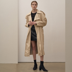 안젤로비안코 Nod leather Trench Coat