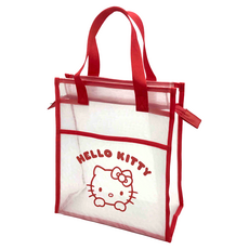 Sanrio 三麗鷗 Hello Kitty 網眼布直式手提袋, 紅色, Hello Kitty網眼布直式手提袋