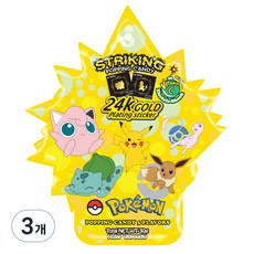 스트라이킹 포켓몬 팝핑캔디 30g + 24k 금박스티커 랜덤발송 1p, 3개