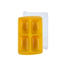 Bebelock 副食品冰磚盒, 150g, 4格, 芥末黃, 1盒