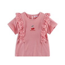 월튼키즈 여아용 체리 레이스 티셔츠