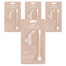 UBMOM Tritan Daily One Touch 吸管杯替換套裝, 4組, 吸管頂+楚大絨(含連接器)