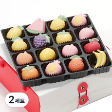 과일 초콜릿 220g + 데코용품 + 포장용품 만들기 세트, 13종, 2세트
