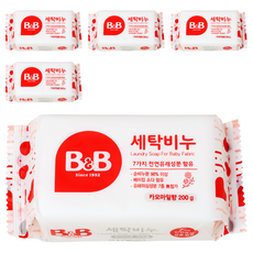 비앤비 세탁비누 유아의류 카모마일 200g, 5개