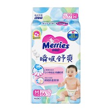 妙而舒 瞬吸舒爽 黏貼型 紙尿褲 M號 6-11公斤 198片, 立體瞬吸設計, 12小時吸收持續乾爽, 透氣大版型, M