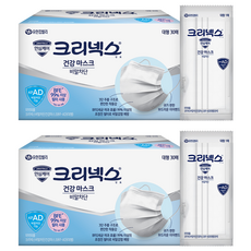 크리넥스 비말차단 건강 마스크 대형 KFAD, 30개입, 2개, 화이트 30개입, 2개, 화이트