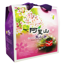 龍源茶品 鑫龍源有機茶園 阿里山輕焙火烏龍茶葉禮盒，附提繩，150g x 2罐，台灣高山茶禮盒, 茶葉150g 2罐, 1盒