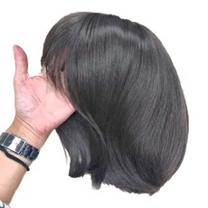 魔髮樂 全頂式 香菇頭短髮 韓系仿真假髮，耐熱150-180度, QD3062黑棕色, 1個