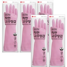 롯데이라이프 착한 고무장갑 소, 핑크, 소(S), 5개